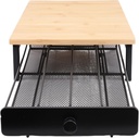 Coffee Pod Drawer Holder, Rustic Style Organizer for 40 Capacity Pods, Wood and Iron Coffee Capsule Rack with Easy Washing, Suitable for Home Office Kitchen