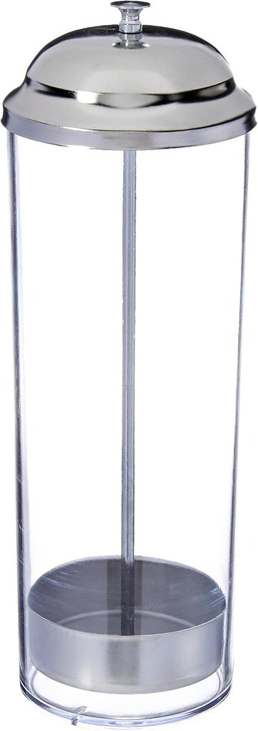 New Star Foodservice 26641 Stainless Steel Straw Dispenser, 3.5-Inch by 10.6-Inch, Clear