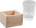 Japanese Sake Cup Set with Wooden Box Traditional Glass Sake Mugs for Home Use for Entertaining Guests Dishwasher Safe Great Friends