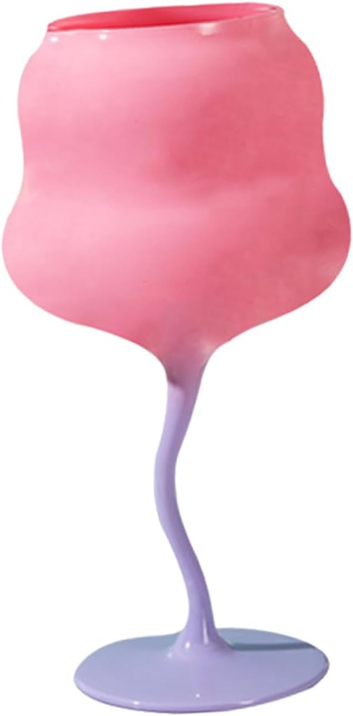 Amosfun Colorful Twisted Goblet Creative Wine Glass Delicate Crystal Drinkware for Parties Home Decor Elegant Design Suitable for Red Wine and Cocktails