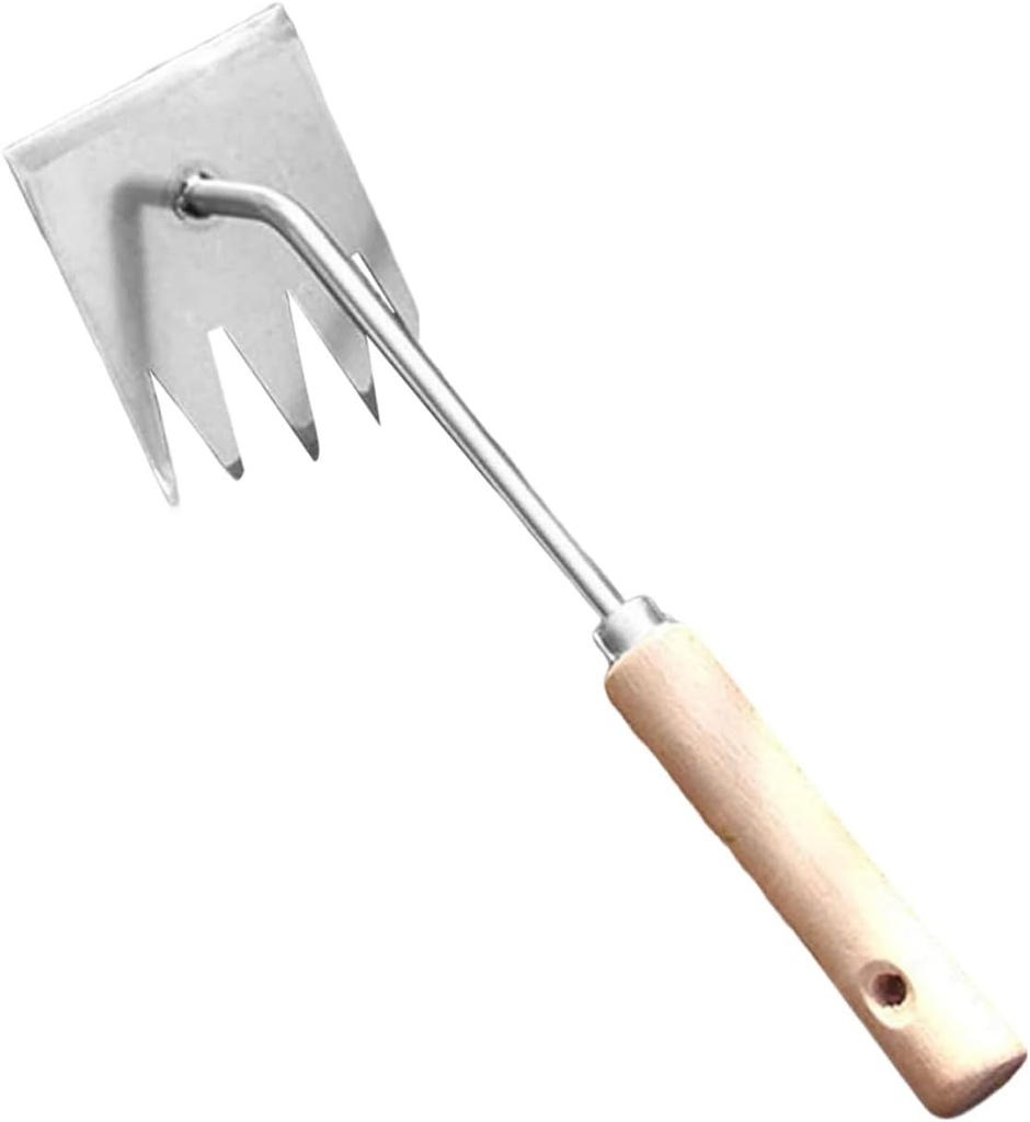 POPETPOP Ergonomic Weeding Tool Multi-Function Weeder for Pulling Gardening Hand Tool Stainless Steel Handle