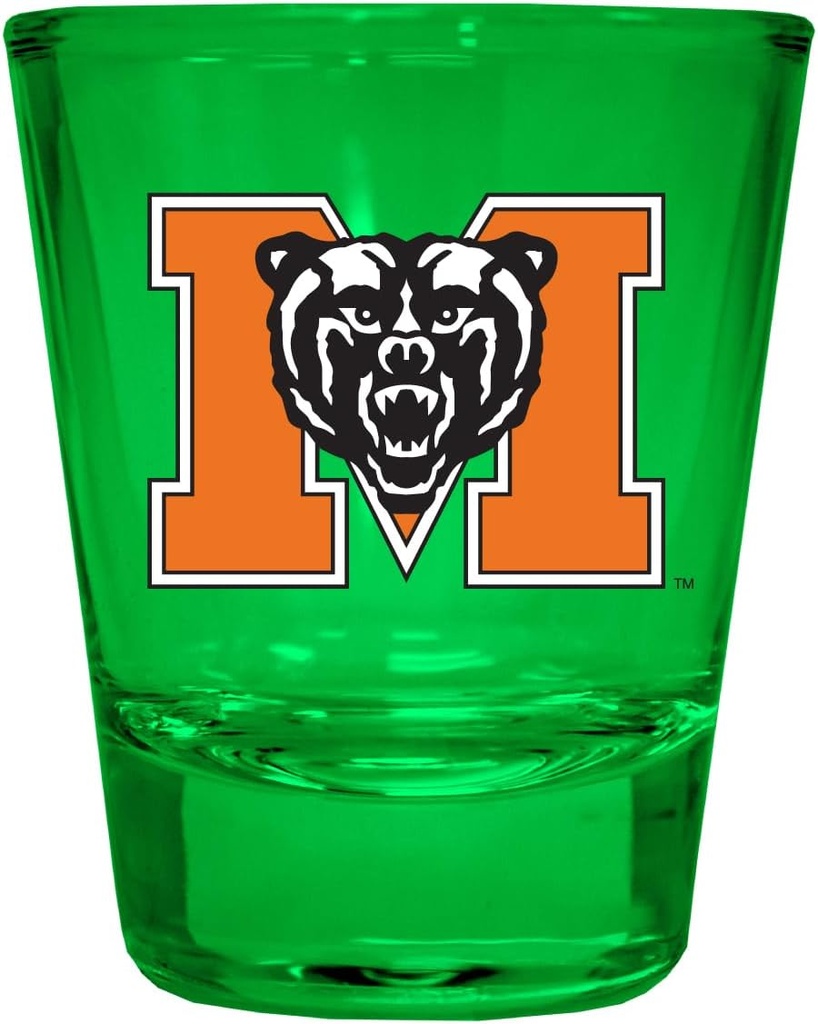 R and R Imports Mercer University Full Color 2 oz Shot Glass Green Officially Licensed Collegiate Product 4-Pack