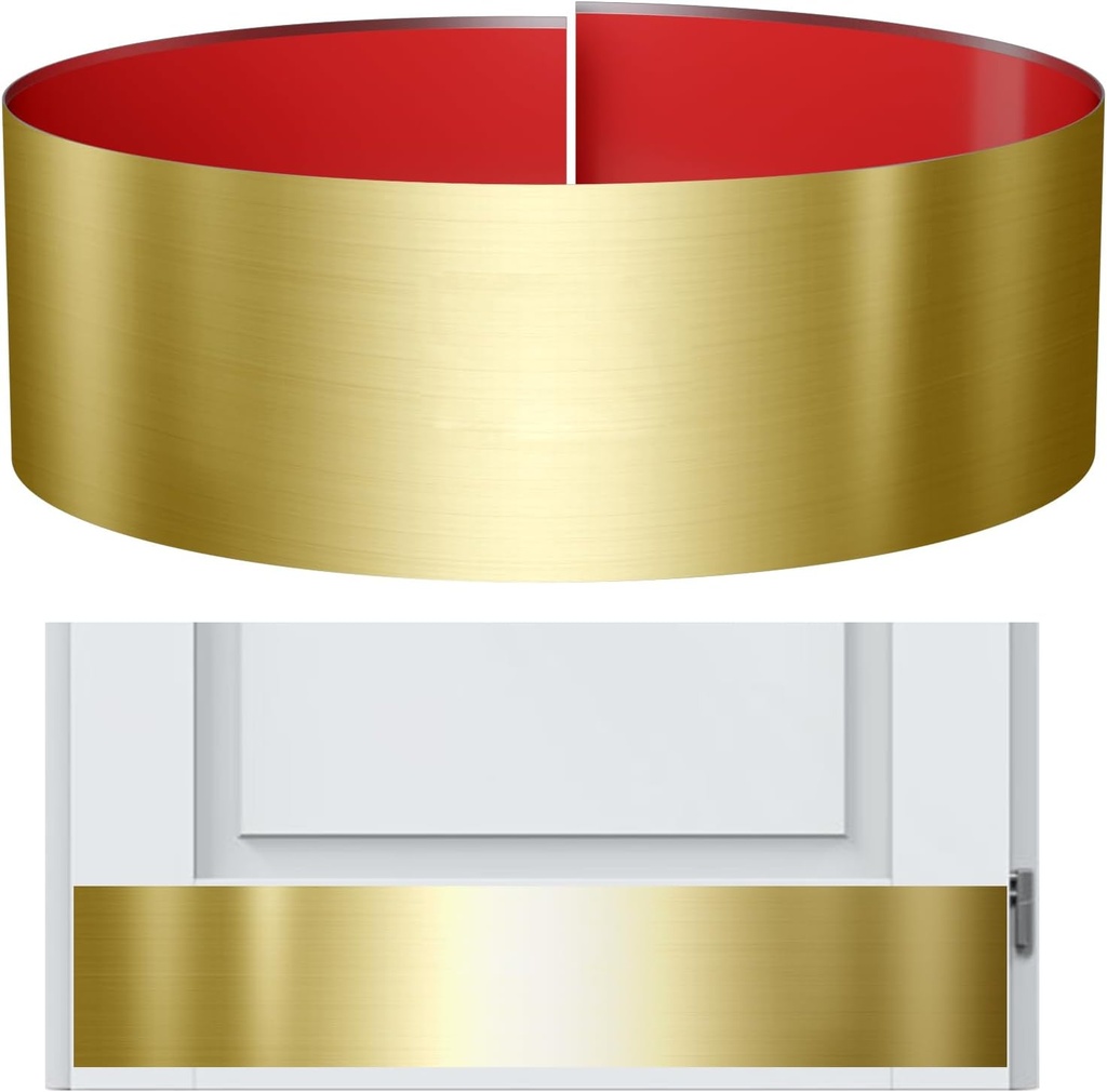 Stainless Steel Door Kick Plate, 6" x 34" Door Push Plate, Self Adhesive Kickplate for 36" Doors Interior or Exterior (Brushed Gold)