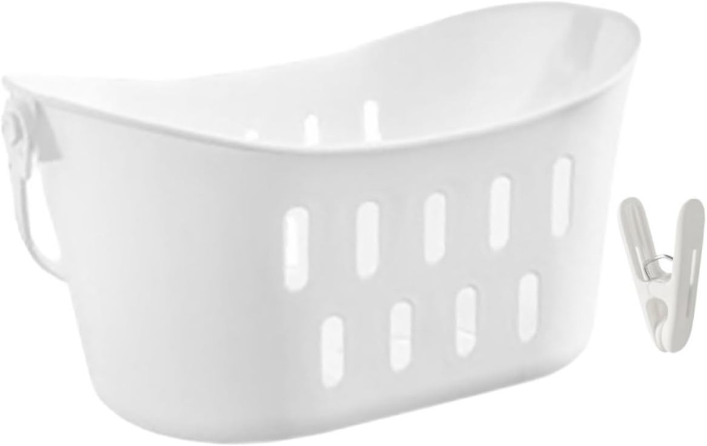 Hanging Storage Basket for Sundries Plastic Organizer Hook Bathroom and Kitchen Utility Basket Rectangular Design Portable Storage Solution