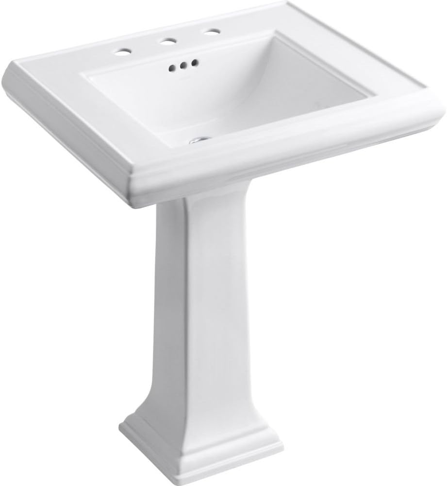 KOHLER Memoirs® Classic 27" pedestal bathroom sink with 8" widespread faucet holes