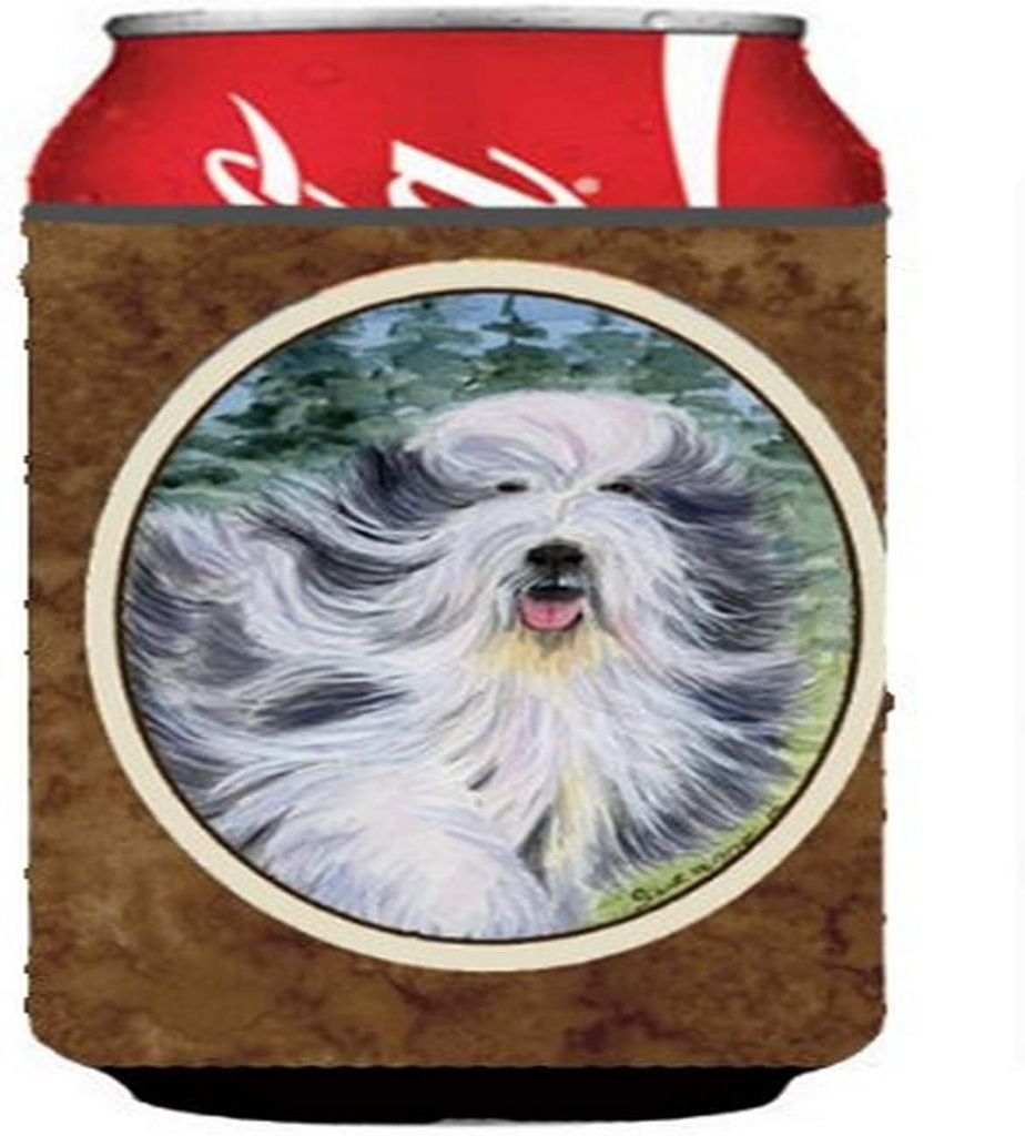 Caroline's Treasures SS8037CC Bearded Collie Can or Bottle Hugger Cooler Washable Drink Sleeve Collapsible Beverage Insulated Holder, Can Hugger, Multicolor