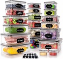 40 PCS Plastic Food Storage Containers with Lids Airtight, BPA-Free Leakproof Meal Prep Containers Reusable,Microwave & Dishwasher & Freezer Safe,Includes Labels & Pen