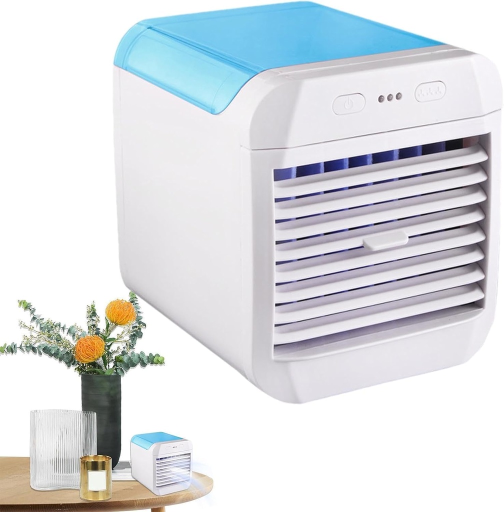 Portable Air Conditioner Fan, USB Powered Air Cooler, Humidifier, Personal Mini Air Cooler, Ultra Quiet Cooling Fan for Family, Travel, Office