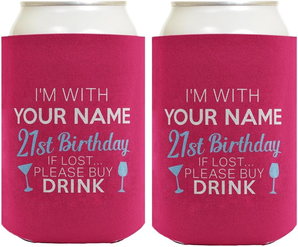 21st Birthday Gifts For Women Personalized 21st Birthday If Lost 2-Pack Personalized Can Drink Thermocoolers