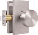 Privacy Gold Door Knob Interior, Brushed Nickel Door Knobs, Bathroom Bedroom Door Knobs with Lock
