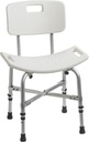 Drive Medical 12021KD-1 Bariatric Heavy Duty Bathroom Bench with Back, Gray