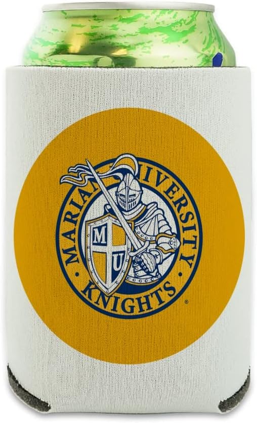 Marian University Secondary Logo Can Cooler - Drink Sleeve Hugger Collapsible Insulator - Beverage Insulated Holder