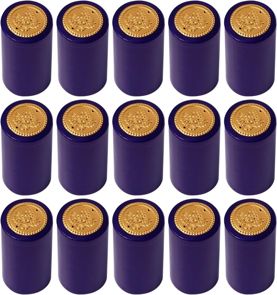 100pcs PVC Heat Shrink Capsules,Matte Blue Wine Shrink Wrap Wine Bottle Capsules Shrink Caps Wine Shrink Wrap Sleeves Caps for Wine Cellars and Home Use