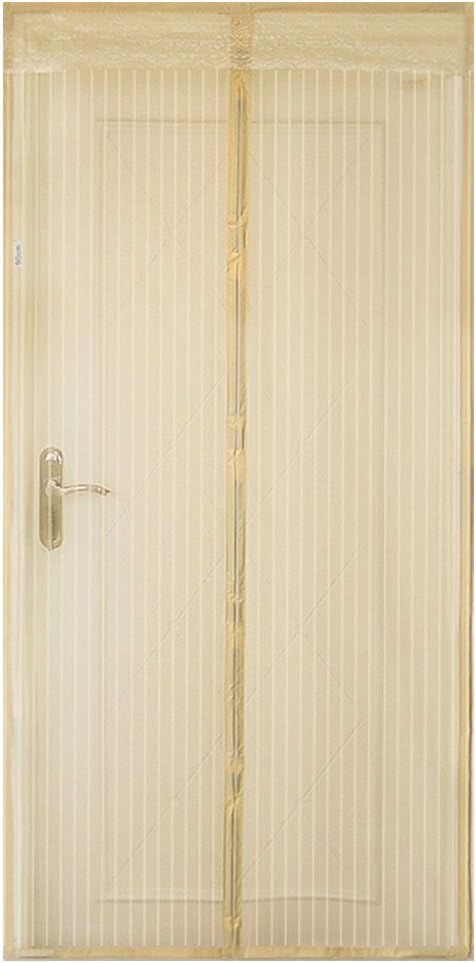 Home-organizer Tech Magnetic Screen Door with Heavy Duty Mesh Curtain Screen Door Mesh Mosquito Screen, Full Frame Magic Strap Fit Doors Up to 36-82 Inch Max (Yellow)