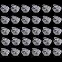 30 Pack 3 Compartment Condiment Containers, Snack Box with Lids, Transparent Small Sauce Dipping Cups, Grab and Go Plastic Dipping Jars for Snack, Salad Dressing, Sampling