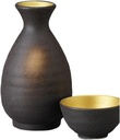 Ale-net Sake Set Tokuri Ochoko Set 2.7 x H 4.7 inches (6.8 x 12 cm), Approx. 70.9 fl oz (180 cc), Bizen Uchikin Kinichi Tokuri & Guinomi (2 Pieces) Set, Pottery, Mino Ware