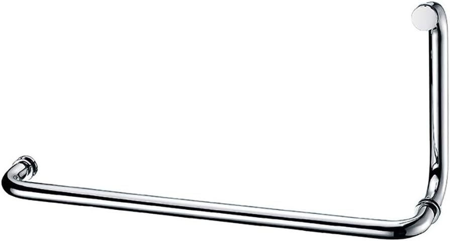 Stainless Steel Round 6" Shower Door Pull Handle 18" Towel Bar Combination, Chrome Finish (SSTB457M)