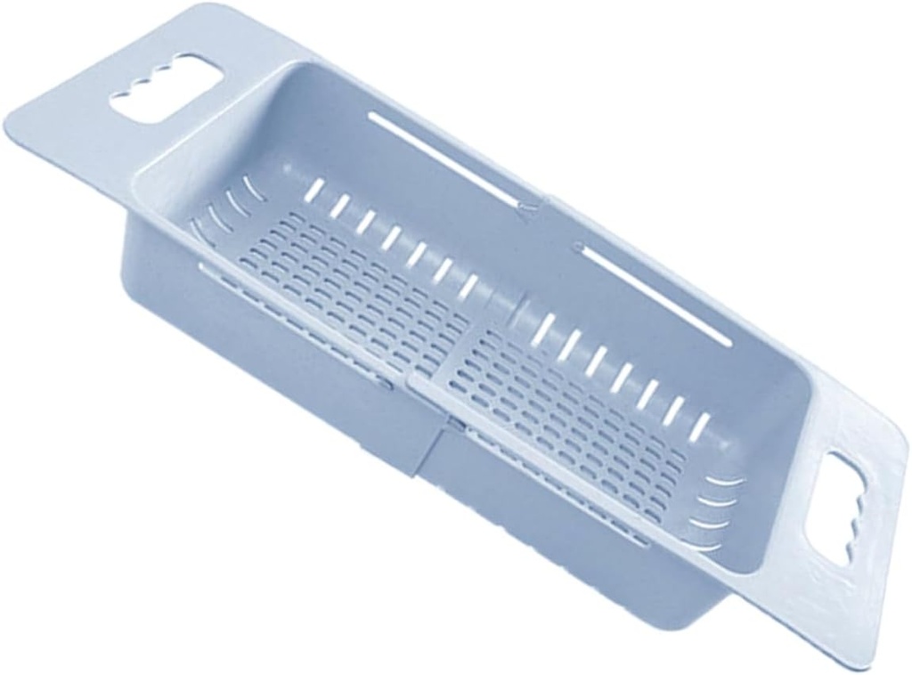 Extendable Sink Drain Basket for Kitchen Double Draining Storage Basket with Smooth Edges Wear Resistant Sink Strainer for Washing Fruits Vegetables and Kitchen Waste