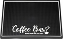 Coffee Bar Mat 18 x 12 Inch Black Stylish Service Bar Mat with 1 cm Thick Non Slip Spills Pad for Coffee Machine Station Accessories, Countertop or Kitchen