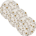 Simple White Floral 3 Pcs Trivet for Crock Pot 15in Heat Resistant Hotpads Modern Farmhouse Decor