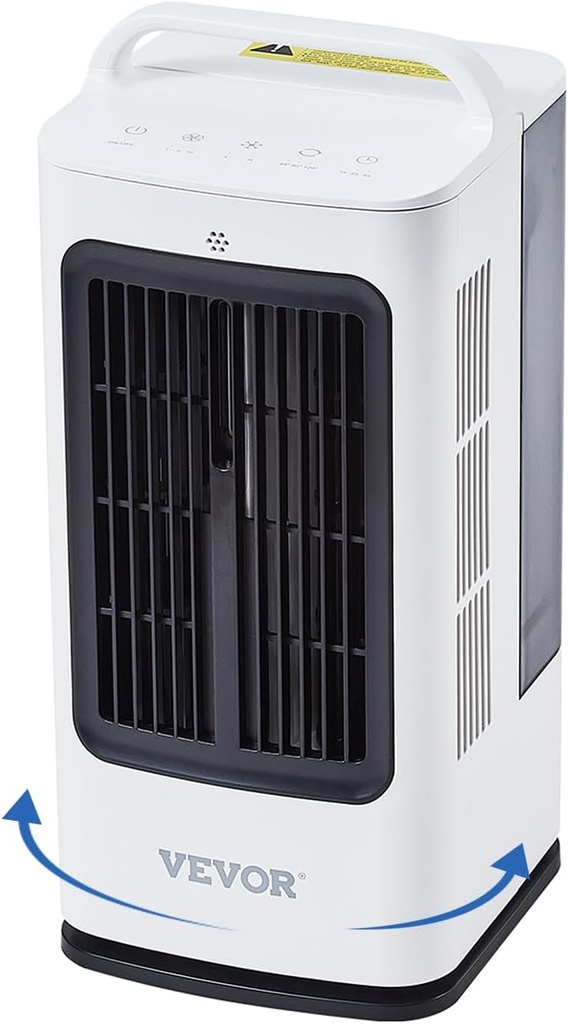 VEVOR 1700ml Portable Air Conditioner, 4-in-1 Evaporative Air Cooler, 3-Speed Mini Air Conditioner with 0-7H Smart Timer, 7-Color Light, 120° Oscillating Mini Desk AC Fan for Bedroom Office Room