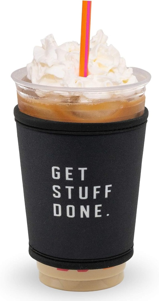 Go Cuff Coffee Cup Reusable Sleeves Neoprene Insulator with Handle For Cold And Hot Beverage many Tumblers 24oz 30oz – Tired as Mother (Bottomless Large Tumbler Edition)