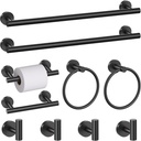 10 Pieces Matte Black Towel Bar Set, Black Bathroom Hardware Set Toilet Paper Holder Towle Racks for Bathroom Upgraded Stainless Steel Bathroom Towel Holder Set Bathroom Accessories