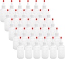 Hedume 30 Pack 4-Ounce Plastic Squeeze Bottles with Red Tip Cap and Measurement - BPA-Free, Latex-Free, Food-Grade - Good for Crafts, Art, Glue, Sauces, Ketchup, BBQ
