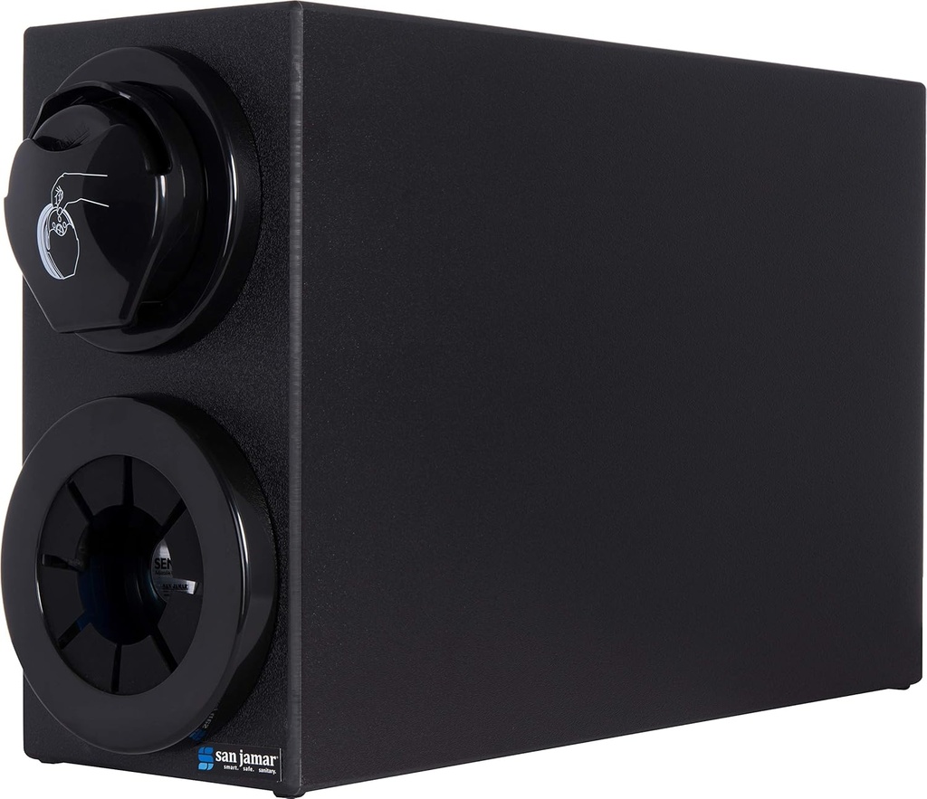 San Jamar Sentry Beverage Cup, Lid, and Straw Dispenser Cabinet with 3 Slots for Restaurants, Dining Halls, and Fast Food, Plastic, 24.25 x 10 x 27.50 Inches, Black