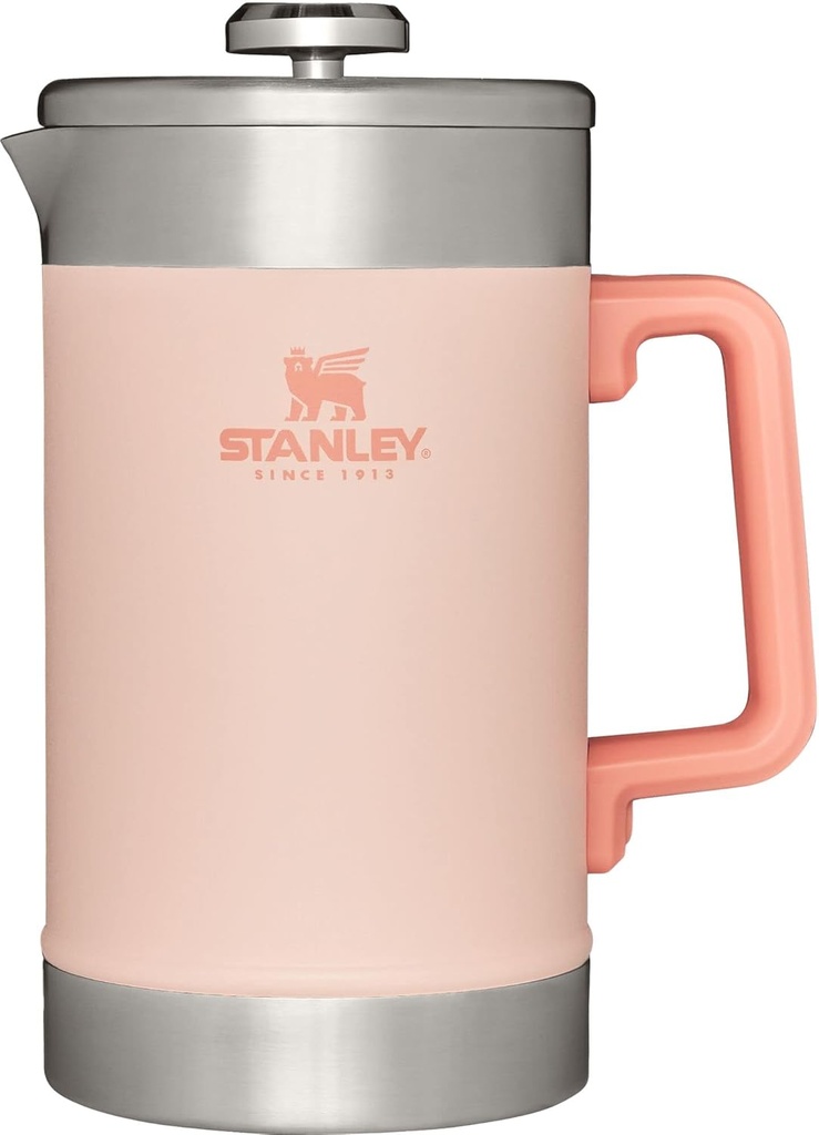 STANLEY Classic Stay-Hot French Press Coffee Maker 48 oz | 5 Minute Brew, 4 Hours Hot | Mesh Filter for Coffee Grounds | Insulated Stainless Steel French Press | BPA-Free | Limestone