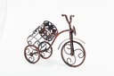 Bicycle Wine Bottle Holder Desktop Bike Wine Rack Freestanding Countertop Bottle Holder for Wine Storage, Metal, Metallic Red Colored