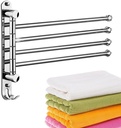 304 Stainless Steel Bathroom Towel Bar, Wall Mounted Towel Rack, Stainless Steel 4-Arm Towel Rack for Installation in Bathrooms, Toilets, Hotels,Rotate 180° Towel Storage Helper