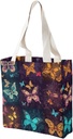 Canvas Tote Bag for Women Reusable Grocery Bag Color Butterfly Pattern Shopping Bags Casual Shoulder Bag Handbag