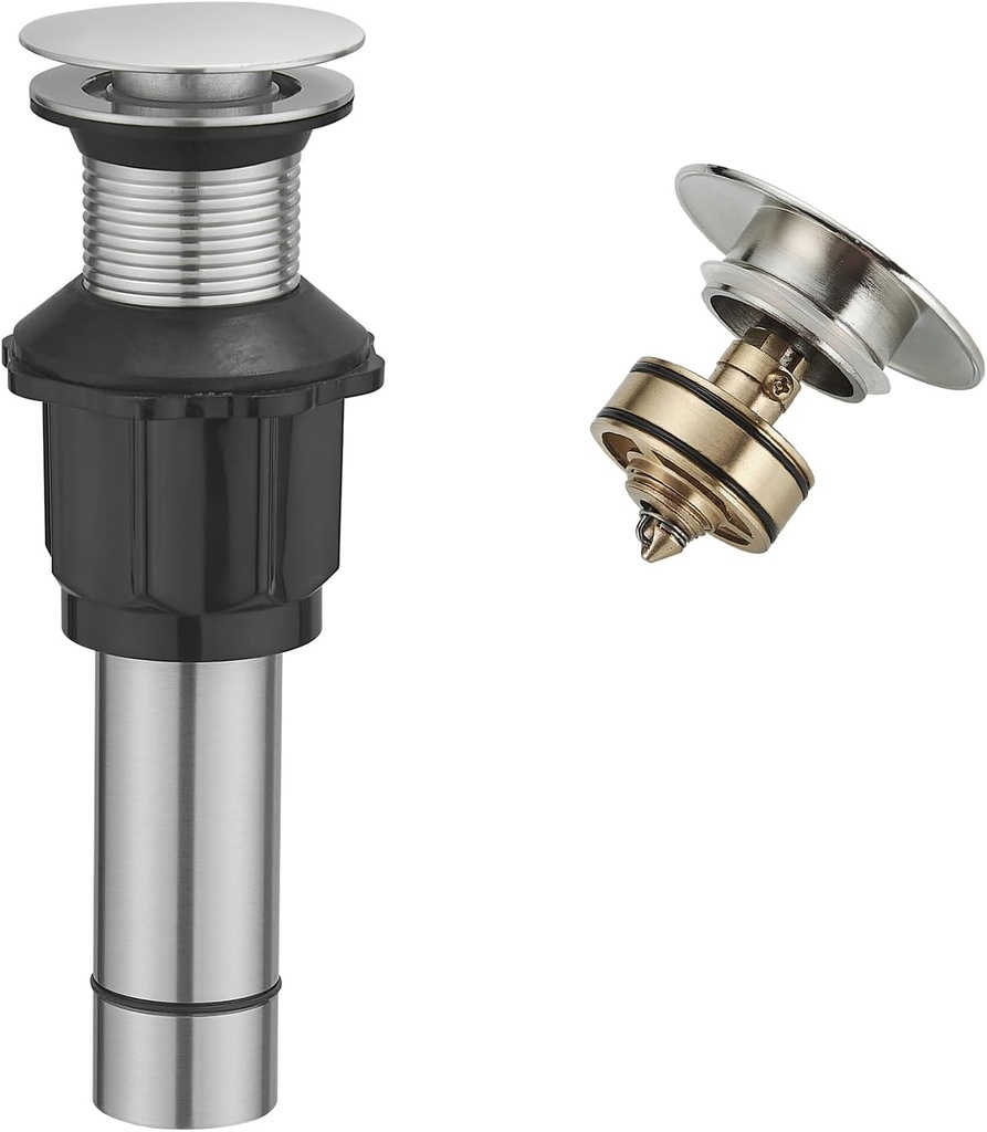 Bathroom Sink Drain, Pop Up Drain for Bathroom Sink, Without Overflow Pop Up Sink Drain Strainer, Brushed Nickel