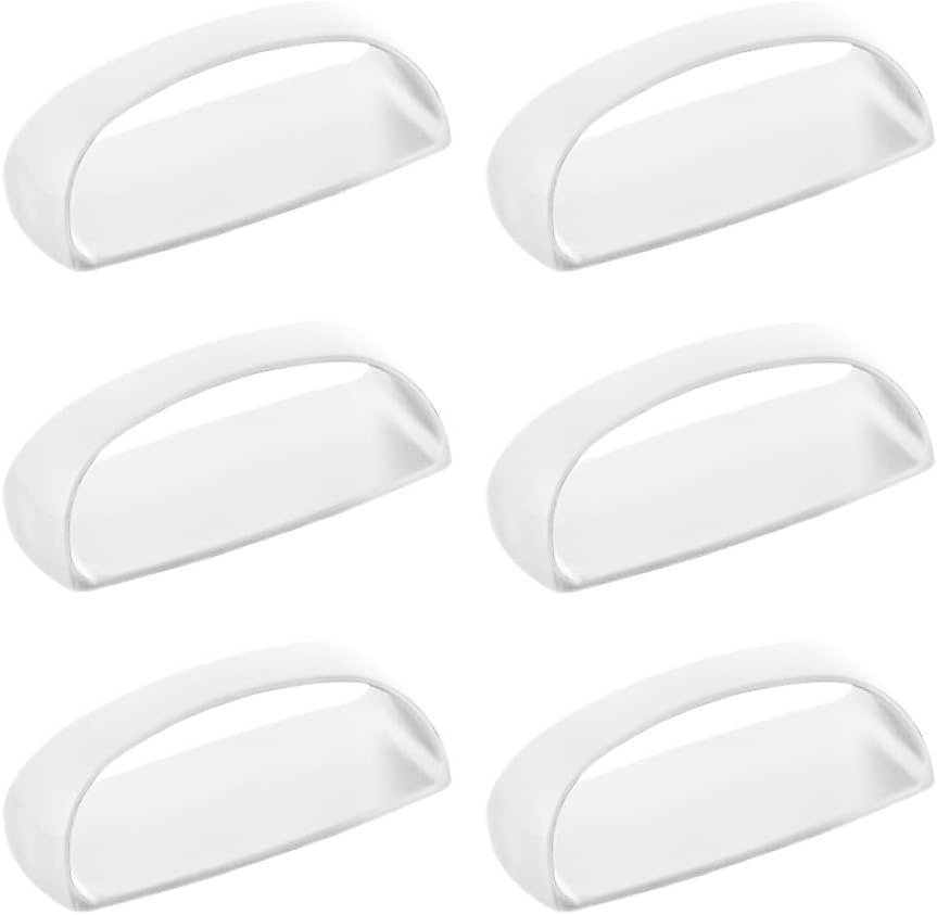 6 Pack Self-Stick Instant Cabinet Handle Pulls Drawer Pull Helper with Adhesive Sliding Door Handle Stick On Handle for Glass Windows Wardrobes Peel and Stick Knob Drill Free 6pcs/Set (White)