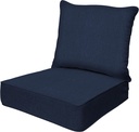 Honeycomb Outdoor Heritage Deep Seat, 24 x 23, Textured Solid Indigo Blue Chair Cushion for Patio Furniture