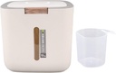 22.lb Rice Storage Container, Food Storage Container with Lid and Measuring Cup Moistureproof Cereal Grain Storage Box for Beans Grain Flour and Pet Food (Light Gray)