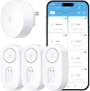 GoveeLife Upgraded Smart Water Leak Detector 1s with 1804ft Ultra-Long Range, WiFi Water Sensor with SMS/Email/APP Push and Sound Alarm, 5-Year Battery Life, Suit for Home, Basement, Kitchen, 3 Pack
