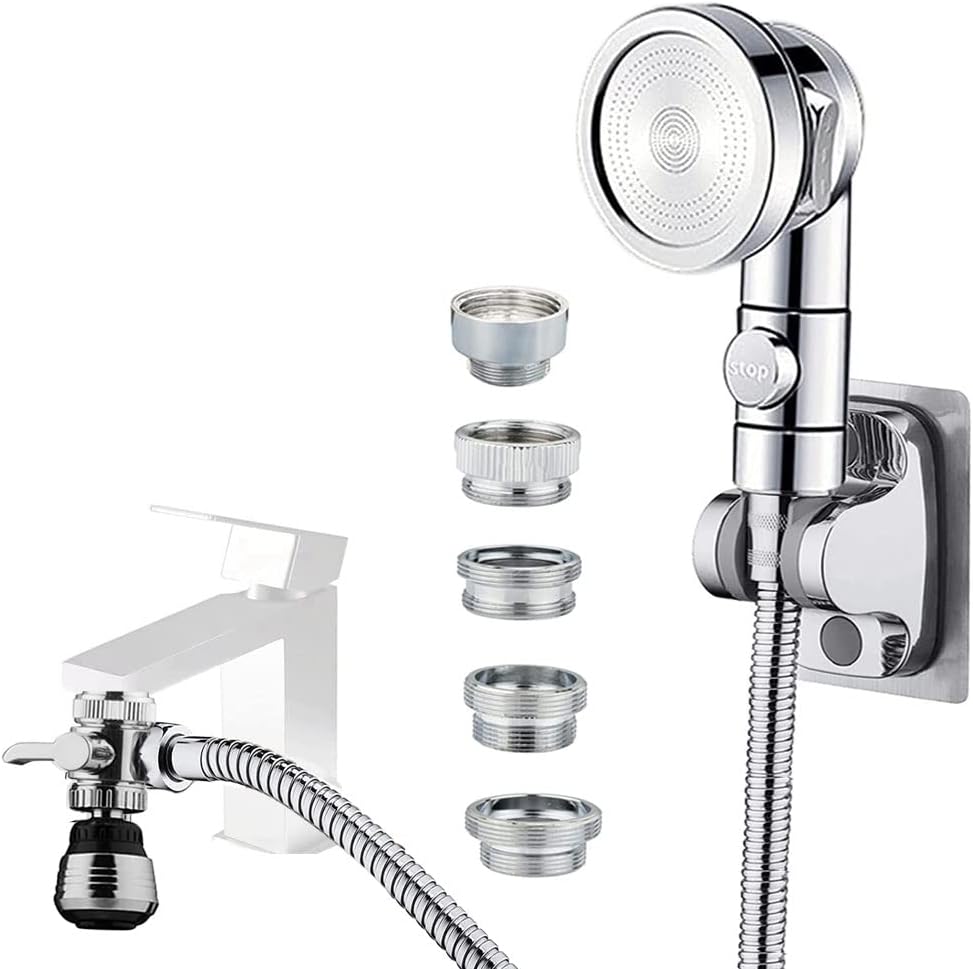 Sink Faucet Sprayer Attachment, Faucet Shower Sprayer with 59" Stainless Steel Hose for Hair Washing&Pet Shower for Bathroom Bathtub, Kitchen,Garden Tub,Utility Laundry Tub