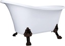 Kingston Brass VTND512824WAC5 Aqua Eden 51-Inch Acrylic Clawfoot-Tub, No-Faucet Drillings, White/Oil Rubbed Bronze