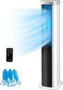 COSTWAY Evaporative Air Cooler, 40-Inch Bladeless Tower Cooler with Remote Control, 4 Ice Packs, 4 Speeds, 7H Timer, 60°Oscillation, Quiet Portable Swamp Cooler Fan for Bedroom Home Office