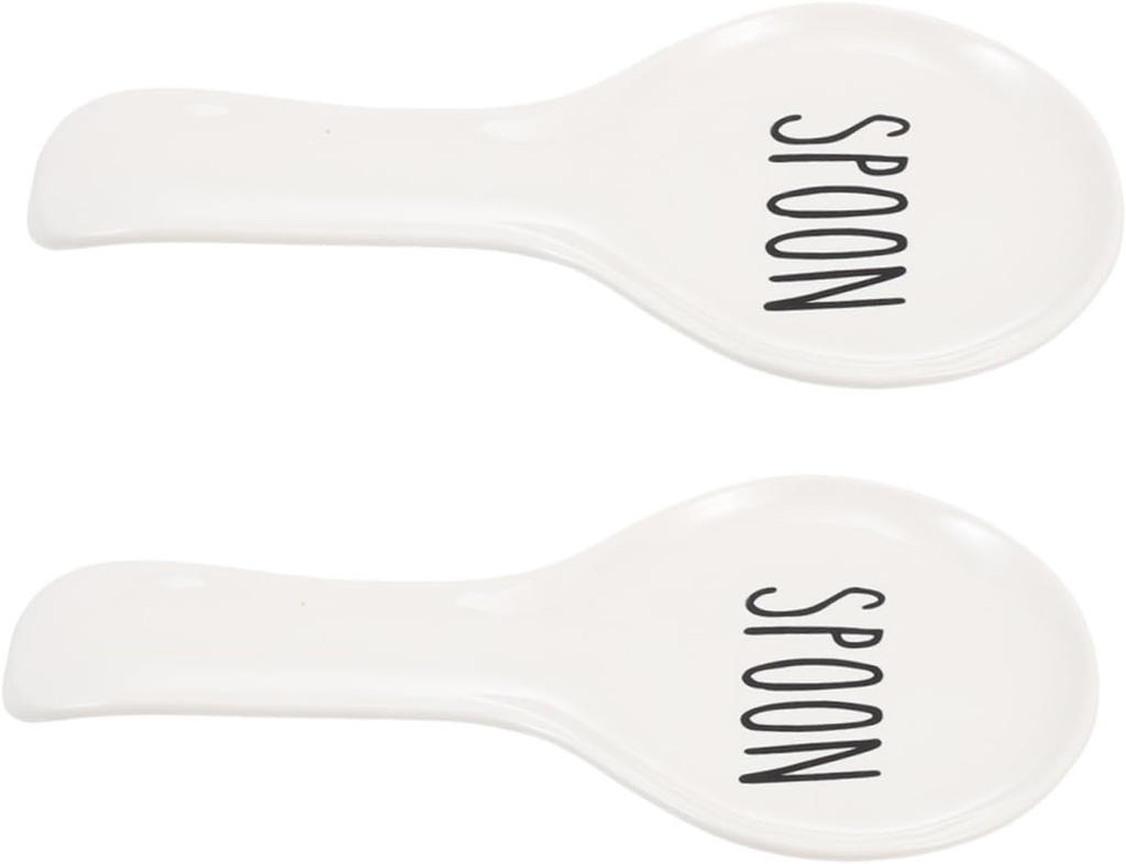2pcs Ceramic Teaspoon Holders Coffee Spoon Rest for Kitchen Countertop Coffee Bar Accessories Clean Dishwasher-safe