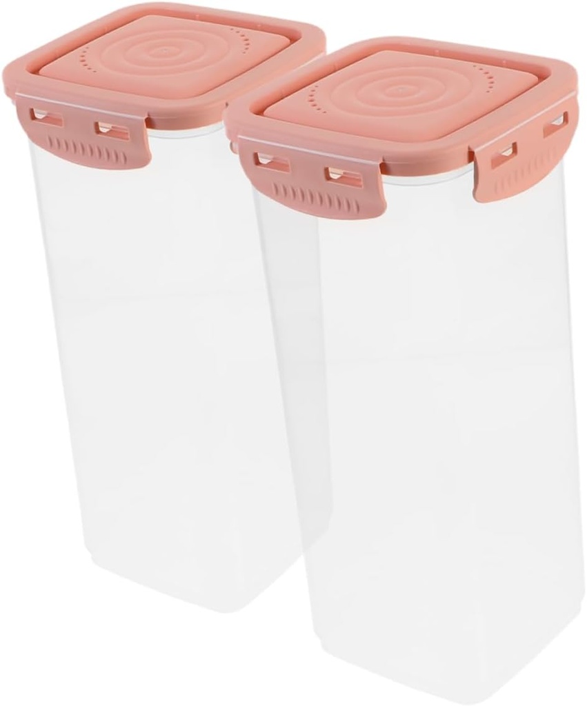 Veemoon 2pcs Airtight Yogurt and Bread Storage Box Capacity for Cereal Flour and Kitchen Organization Easy to Clean and Freshness Preserving