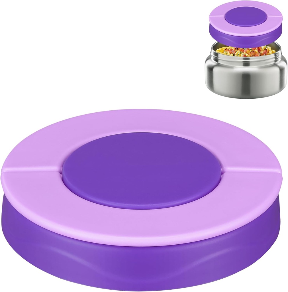 Itslife 8oz Soup Thermo Food Jar Lid Accessories for Bento Lunch Box (Purple)