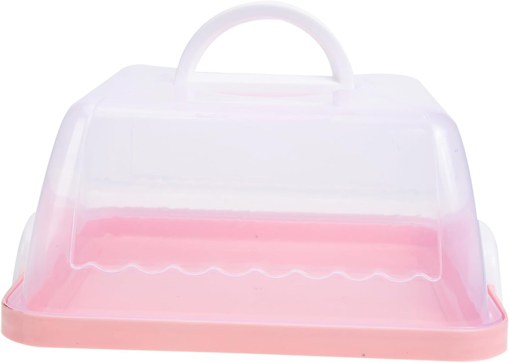 Portable Plastic Cake Carrier with Lid Square Cake Box with Handle Food Safe Transparent Container Desserts Cookies and Pastries Lightweight and Compact Design