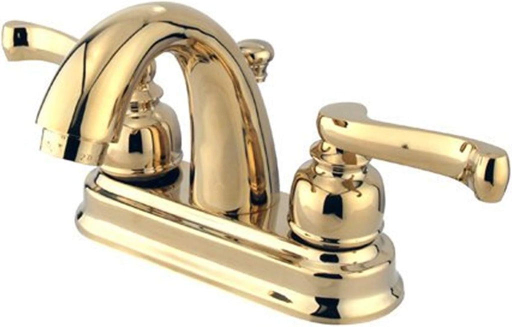 Kingston Brass GKB5612FL Royale 4-inch Centerset Lavatory Faucet with High with Retail Pop-up, Polished Brass