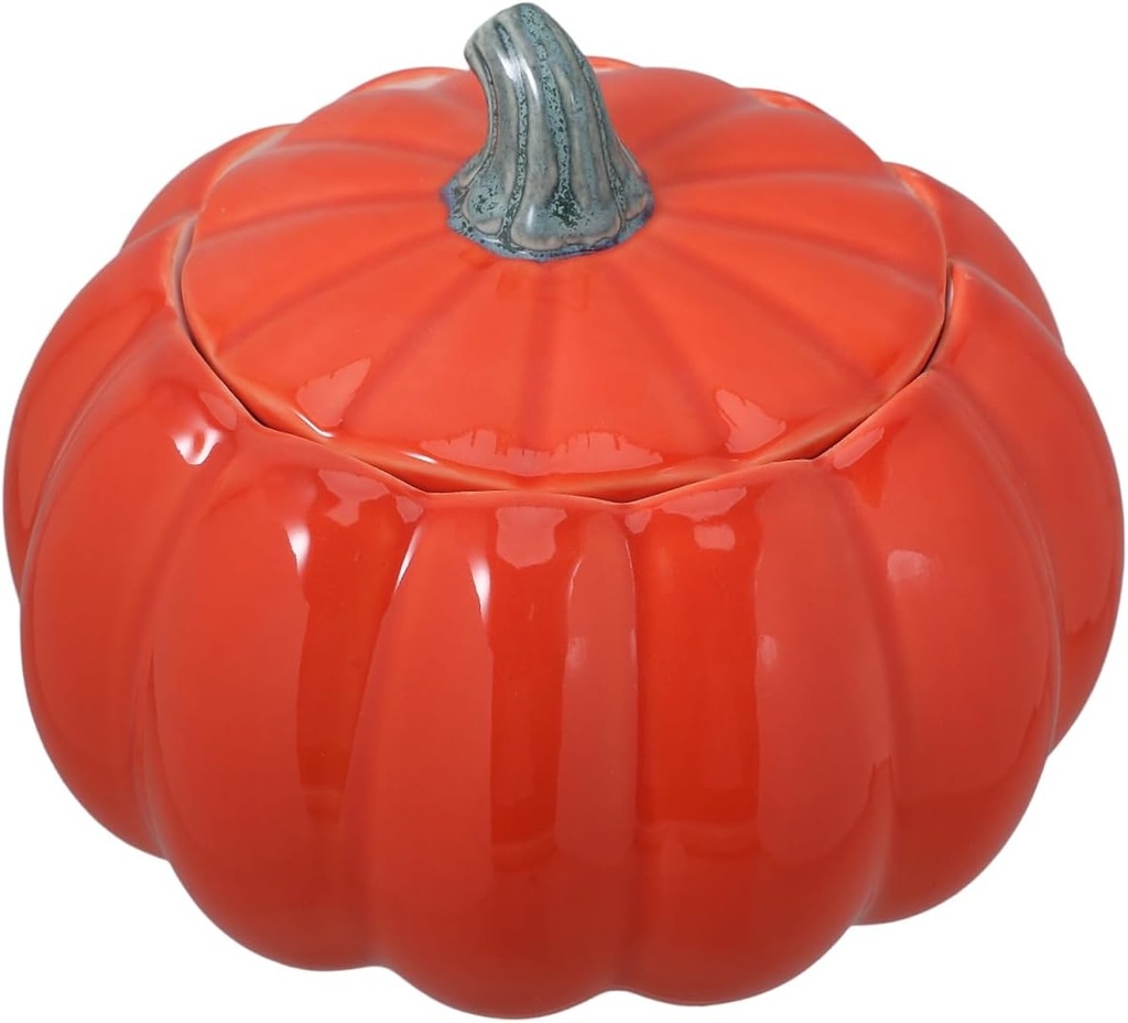 Pumpkin Shaped Ceramic Food Jar Tea Storage Jars, Mini Porcelain Tin Canister Storage Can with Lids Jewlry Dish Tray for Coffee Beans Nuts Candy Spice Loose Tea