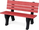 Wildridge Heritage 4' Park Bench, Cardinal Red and Black - Outdoor All-Weather HDPE Furniture