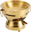 Shabu Hot Pot Alcohol Hot Pot Single Person Hotpot Stockpot Ramen Pot for Family Gathering Dorm Camping Parties Home Use, Gold