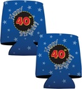 VictoryStore Can and Beverage Coolers - 40th Birthday Party, Set of 6
